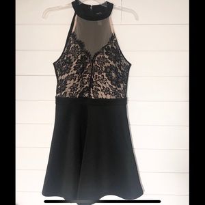 Lace party dress with skater skirt